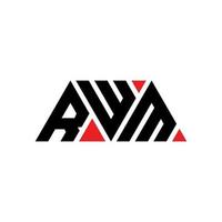 RWM triangle letter logo design with triangle shape. RWM triangle logo design monogram. RWM triangle vector logo template with red color. RWM triangular logo Simple, Elegant, and Luxurious Logo. RWM