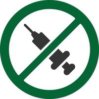 No Vaccines Glyph Two Color vector