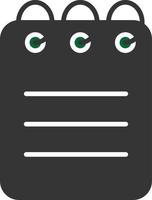 Notepad Glyph Two Color vector