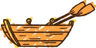 dibujo de tiza de bote de remos vector