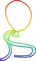 rainbow gradient line drawing cartoon ballon with string vector