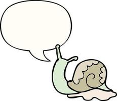 cartoon snail and speech bubble vector