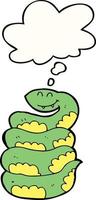 cartoon snake and thought bubble vector