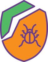 Broken Shield Line Filled Two Color vector