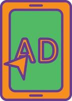 AD Line Filled Two Color vector