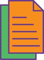 Document Line Filled Two Color vector