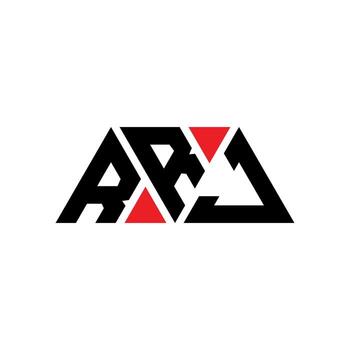 RRJ triangle letter logo design with triangle shape. RRJ triangle logo design monogram. RRJ triangle vector logo template with red color. RRJ triangular logo Simple, Elegant, and Luxurious Logo. RRJ