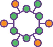Atom Structure Line Filled Two Color vector