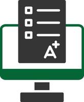 Online Exam Glyph Two Color vector