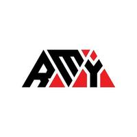 diseño de logotipo de letra triangular rmy con forma de triángulo. monograma de diseño de logotipo de triángulo rmy. plantilla de logotipo de vector de triángulo rmy con color rojo. logotipo triangular rmy logotipo simple, elegante y lujoso. rmy