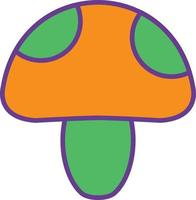 Mushroom Line Filled Two Color vector