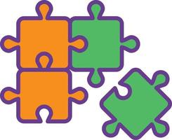 Puzzle Line Filled Two Color vector