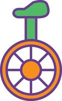 Unicycle Line Filled Two Color vector