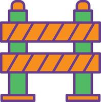 17 - Road Block Line Filled Two Color vector