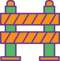 17 - Road Block Line Filled Two Color vector