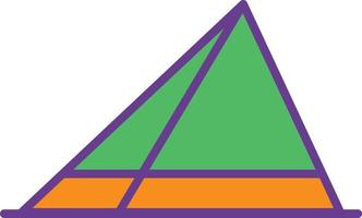 línea piramidal llena de dos colores vector