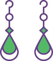 Earrings Line Filled Two Color vector