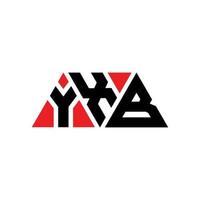 Diseño de logotipo de letra triangular yxb con forma de triángulo. monograma de diseño del logotipo del triángulo yxb. Plantilla de logotipo de vector de triángulo yxb con color rojo. logotipo triangular yxb logotipo simple, elegante y lujoso. yxb