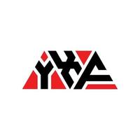 Diseño de logotipo de letra triangular yxf con forma de triángulo. monograma de diseño del logotipo del triángulo yxf. Plantilla de logotipo de vector de triángulo yxf con color rojo. logotipo triangular yxf logotipo simple, elegante y lujoso. yxf