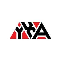 YXA triangle letter logo design with triangle shape. YXA triangle logo design monogram. YXA triangle vector logo template with red color. YXA triangular logo Simple, Elegant, and Luxurious Logo. YXA