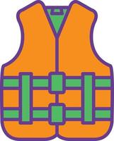 Life Vest Line Filled Two Color vector