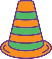 Traffic Cone Line Filled Two Color vector