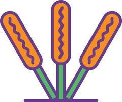 Corn Dog Line Filled Two Color vector