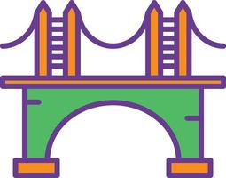 Bridge Line Filled Two Color vector
