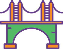 Bridge Line Filled Two Color vector