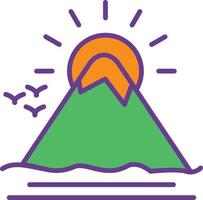 Fuji Line Filled Two Color vector