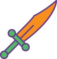 Dagger Line Filled Two Color vector