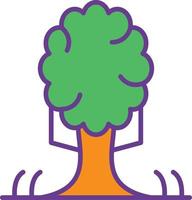 Tree Line Filled Two Color vector