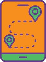 Gps Line Filled Two Color vector