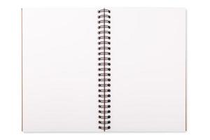 Blank empty notepad on white background photo