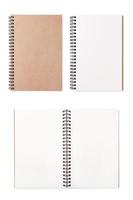 Blank empty notepad on white background photo