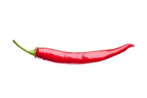 red chili or chilli cayenne pepper isolated on white background photo