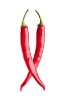 red chili or chilli cayenne pepper isolated on white background photo