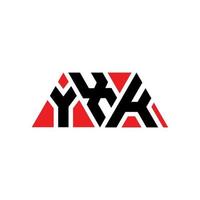 Diseño de logotipo de letra triangular yxk con forma de triángulo. monograma de diseño de logotipo de triángulo yxk. Plantilla de logotipo de vector de triángulo yxk con color rojo. logotipo triangular yxk logotipo simple, elegante y lujoso. yxk