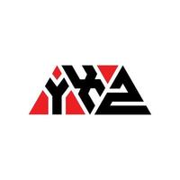 Diseño de logotipo de letra triangular yxz con forma de triángulo. monograma de diseño del logotipo del triángulo yxz. plantilla de logotipo de vector de triángulo yxz con color rojo. logotipo triangular yxz logotipo simple, elegante y lujoso. yxz