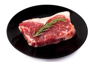 beef sirloin steak with rosemary photo