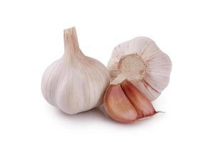 Fresh garlic isolated on white background photo