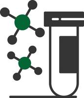 glifo de química de dos colores vector