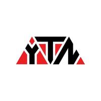 Diseño de logotipo de letra triangular ytn con forma de triángulo. monograma de diseño de logotipo de triángulo ytn. plantilla de logotipo de vector de triángulo ytn con color rojo. logotipo triangular ytn logotipo simple, elegante y lujoso. ytn