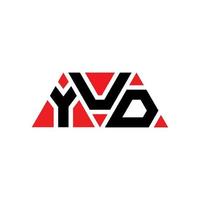 YUD triangle letter logo design with triangle shape. YUD triangle logo design monogram. YUD triangle vector logo template with red color. YUD triangular logo Simple, Elegant, and Luxurious Logo. YUD