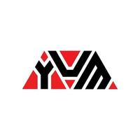 diseño de logotipo de letra de triángulo yum con forma de triángulo. monograma de diseño de logotipo de triángulo yum. plantilla de logotipo de vector de triángulo yum con color rojo. logotipo triangular yum logotipo simple, elegante y lujoso. mmm
