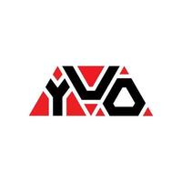 YUO triangle letter logo design with triangle shape. YUO triangle logo design monogram. YUO triangle vector logo template with red color. YUO triangular logo Simple, Elegant, and Luxurious Logo. YUO