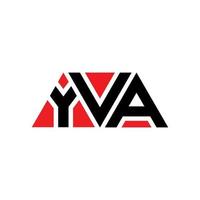 diseño de logotipo de letra triangular yva con forma de triángulo. monograma de diseño del logotipo del triángulo yva. plantilla de logotipo de vector de triángulo yva con color rojo. logotipo triangular yva logotipo simple, elegante y lujoso. yva