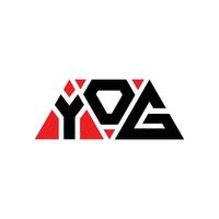 YOG triangle letter logo design with triangle shape. YOG triangle logo design monogram. YOG triangle vector logo template with red color. YOG triangular logo Simple, Elegant, and Luxurious Logo. YOG