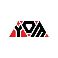 YOM triangle letter logo design with triangle shape. YOM triangle logo design monogram. YOM triangle vector logo template with red color. YOM triangular logo Simple, Elegant, and Luxurious Logo. YOM