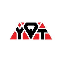 diseño de logotipo de letra triangular yqt con forma de triángulo. monograma de diseño de logotipo de triángulo yqt. plantilla de logotipo de vector de triángulo yqt con color rojo. logotipo triangular yqt logotipo simple, elegante y lujoso. yqt